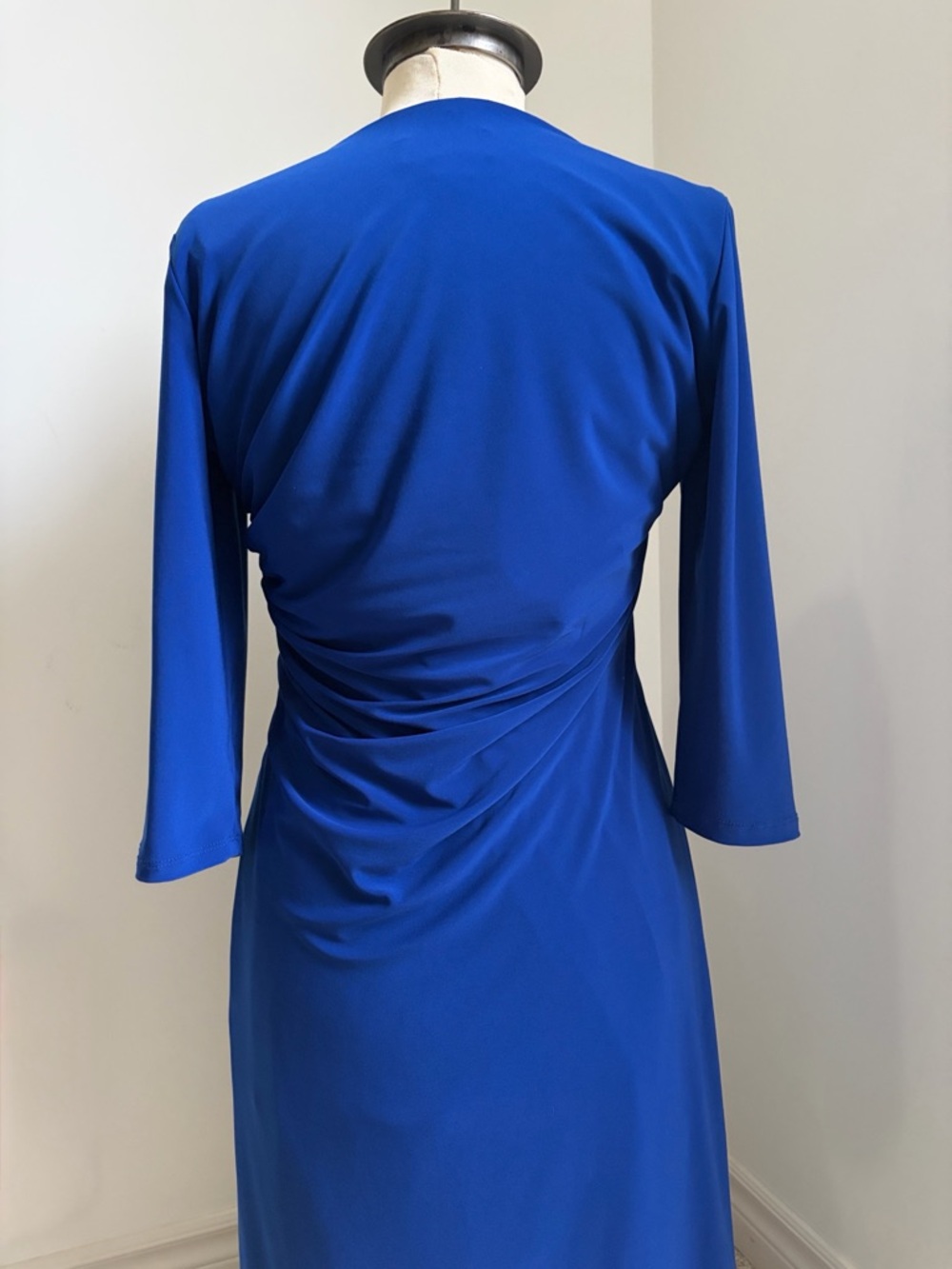 Frank Lyman Design Royal Blue Draped Midi Dress SIZE 16 - Picture 5 of 13